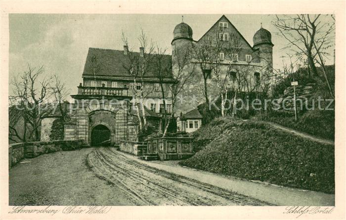 Schwarzburg Thueringer Wald Schloss Portal Kupfertiefdruck