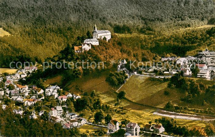 Schwarzburg Thueringer Wald Panorama Blick vom Trippstein Schloss