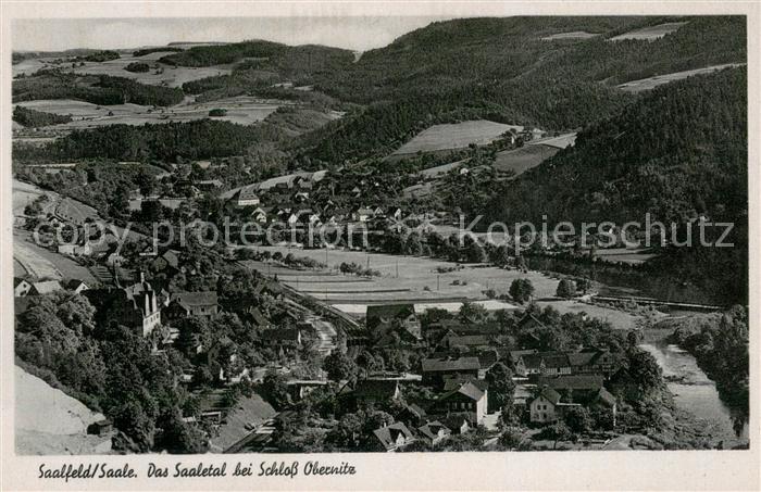 Saalfeld Saale Panorama Saaletal bei Schloss Obernitz