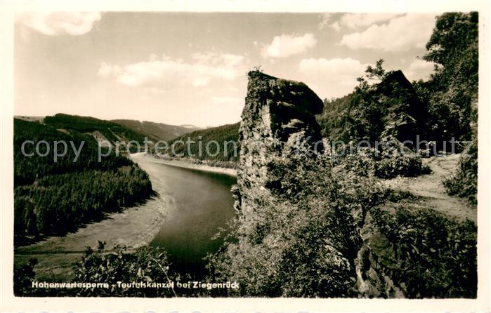 Ziegenrueck Hohenwartesperre Teufelskanzel Felsen Landschaftspanorama Saale