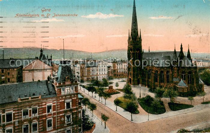 Gera Adelheidsplatz mit St. Johanniskirche