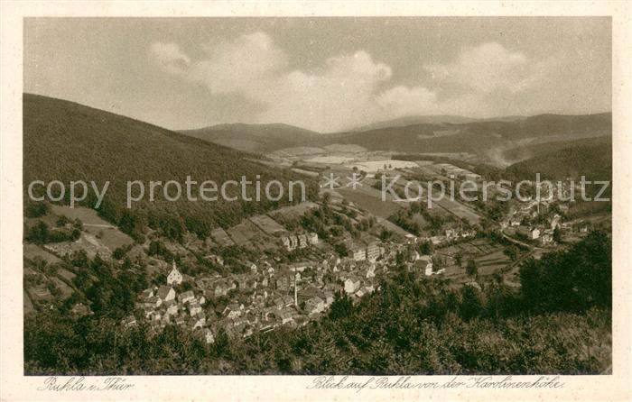 Ruhla Panorama Blick von der Karolinenhoehe Kupfertiefdruck