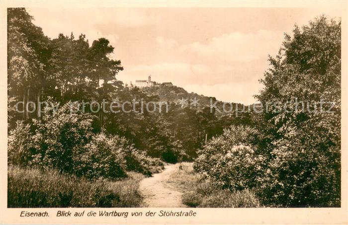 Eisenach Thueringen Blick auf die Wartburg von der Stoehrstrasse