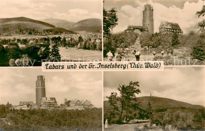 Tabarz Landschaftspanorama Grosser Inselsberg Berghotel Gaststaette Aussichtstur