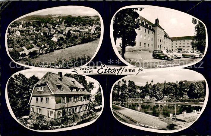 Eitorf Gesamtansicht Krankenhaus Jugendherberge Schwimmbad