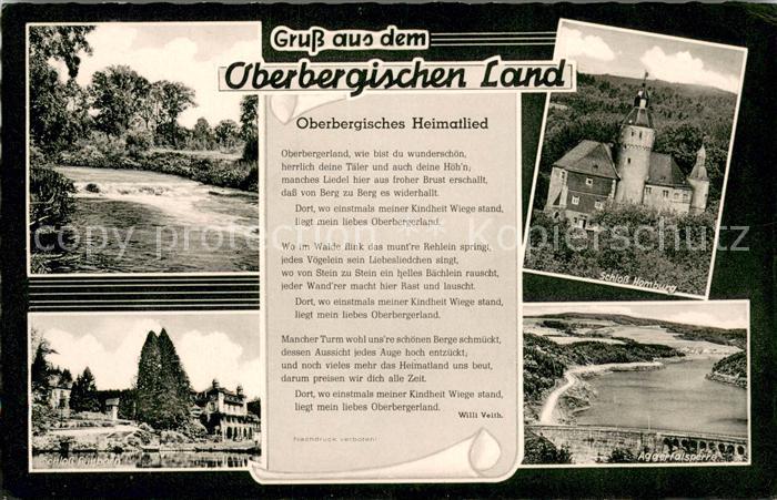 Oberbergisches Land Region Oberbergisches Heimatlied Schloss Gimborn Schloss Hom