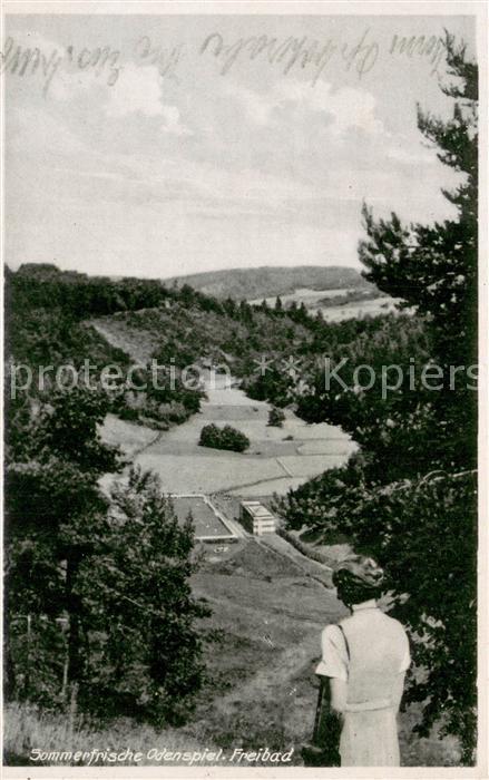 Odenspiel Sommerfrische Blick gegen Freibad