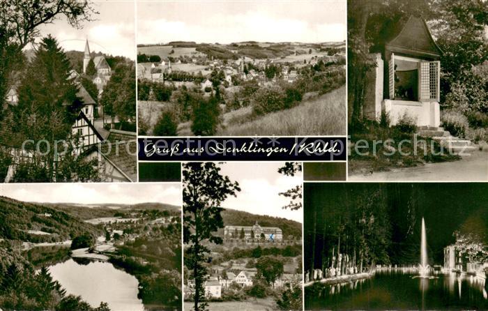 Denklingen Oberbergischer Kreis Teilansichten Kirche Fontaene Nachtaufnahme Heil