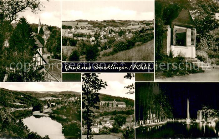 Denklingen Oberbergischer Kreis Teilansichten Kirche Fontaene Nachtaufnahme Heil