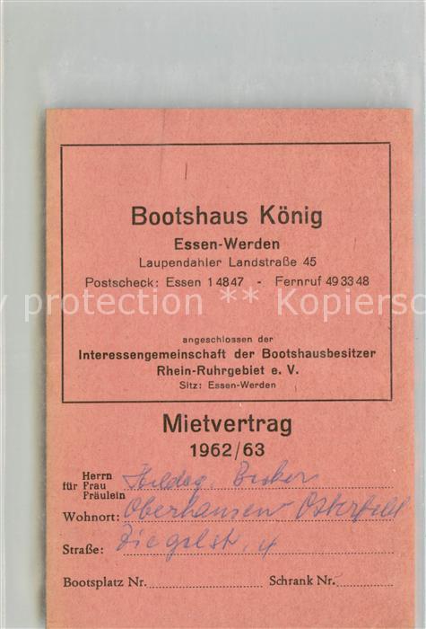 Werden Ruhr Essen Mietvertrag Bootshaus Koenig