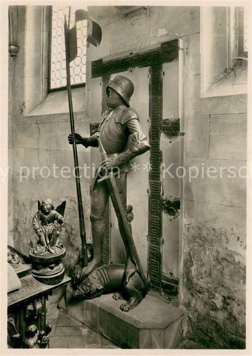 Roemhild Stadtkirche Ritter Graf Otto IV. von Henneberg Bronzestatue von Peter V