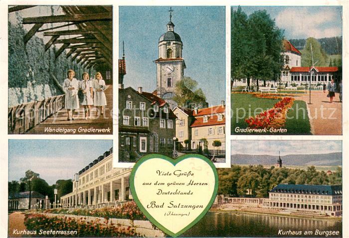 Bad Salzungen Wandelgang Gradierwerk Garten Kurhaus Seeterrassen Burgsee Kirche