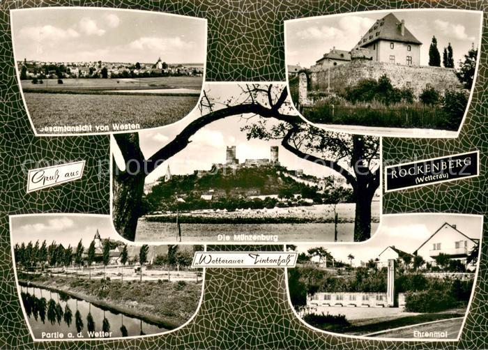 Rockenberg Gesamtansicht Muenzenburg Partie an der Wetter Ehrenmal