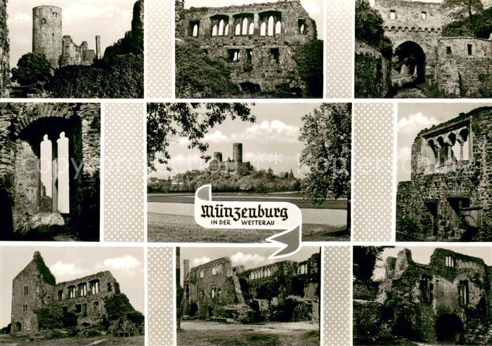 Muenzenberg Teilansichten der Burgruine 12. Jhdt.