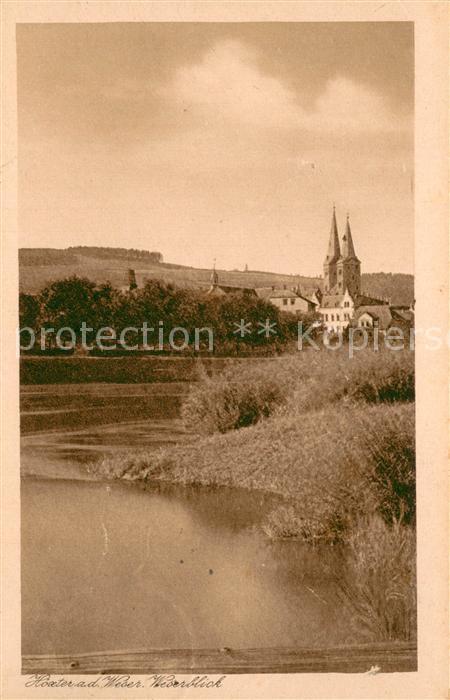 Hoexter Weser Partie an der Weser