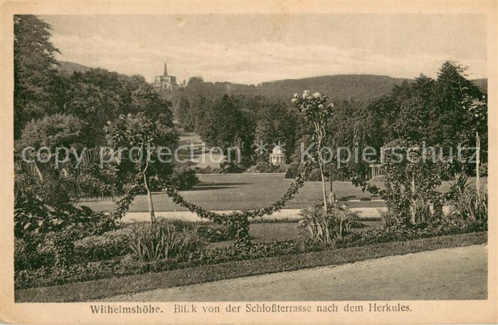 Wilhelmshoehe Kassel Blick von der Schlossterrasse zum Herkules