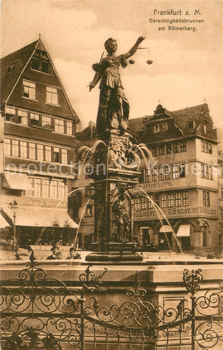 Frankfurt Main Gerechtigkeitsbrunnen am Roemberberg