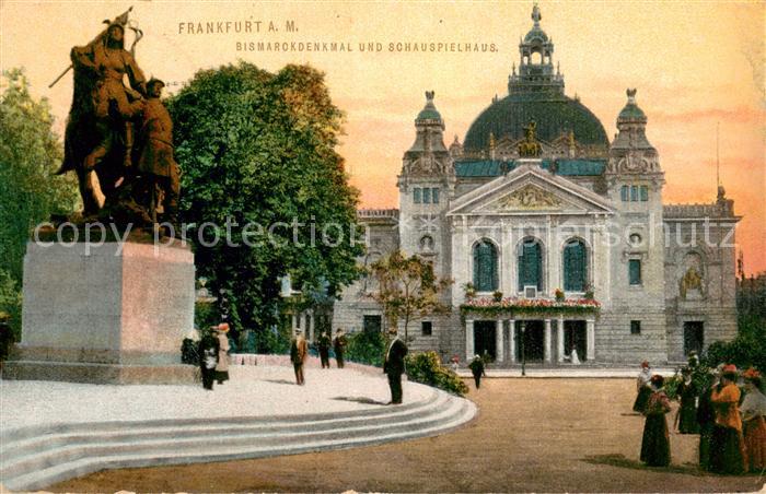 Frankfurt Main Bismarckdenkmal und Schauspielhaus