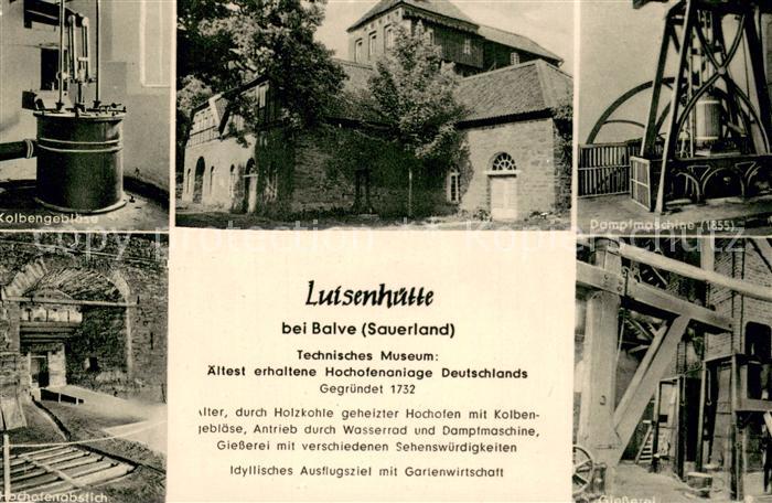 Balve Luisenhuette Kolbengeblaese Hochofenabstich Dampfmaschine Giesserei