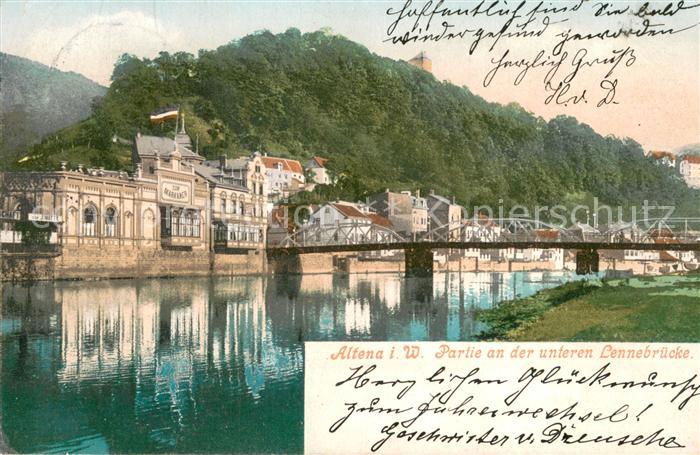 Altena Lenne Partie an der unteren Lennebruecke