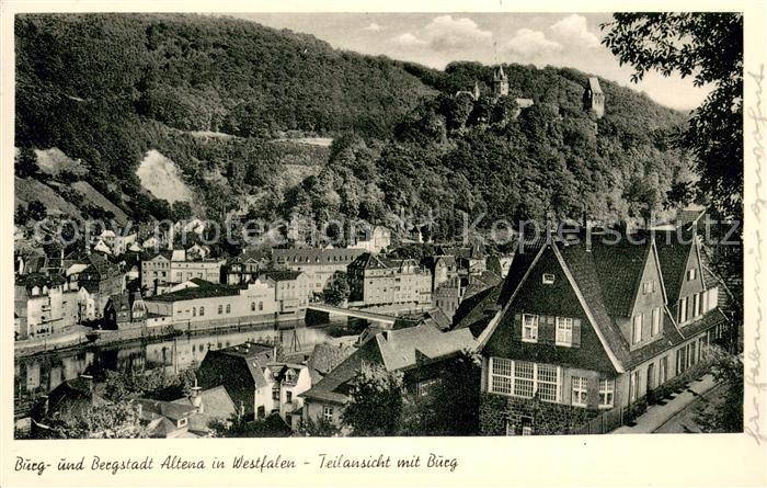 Altena Lenne Teilansicht mit Burg