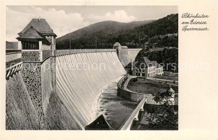 Hemfurth-Edersee Schoenheiten an der Edersee Sperrmauer