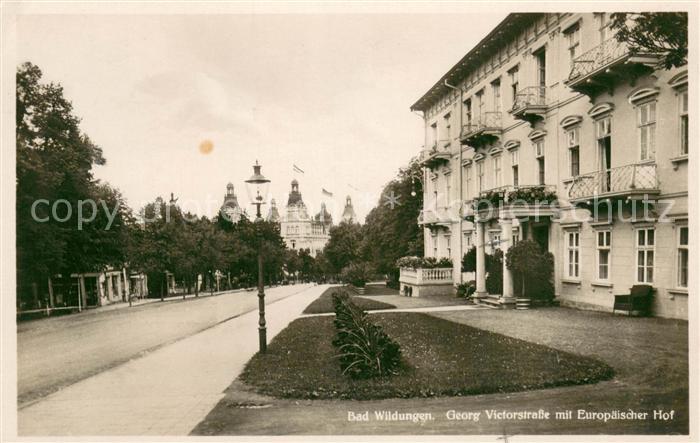 Bad Wildungen Georg Victorstrasse mit Hotel Europaeischer Hof