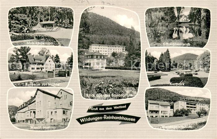 Reinhardshausen Musikpavillon Kurheim zur Muehle Westf Hof Sanatorium Schwanente