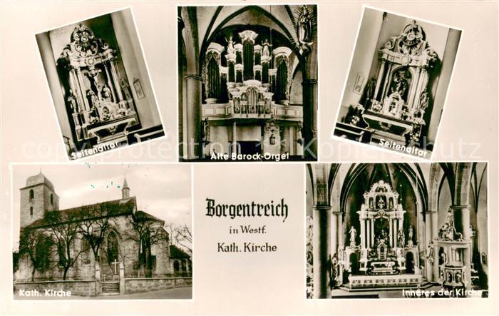 Borgentreich Kath Kirche Seitenaltar Alte Barock Orgel Inneres der Kirche
