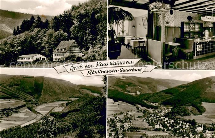 Roenkhausen Gasthof Pension Haus Waldesruh Gastraum Panorama