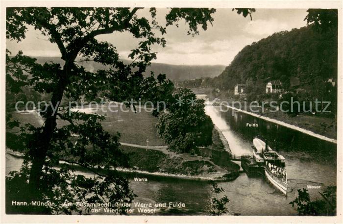 Hann. Muenden Zusammenfluss der Werra und Fulda