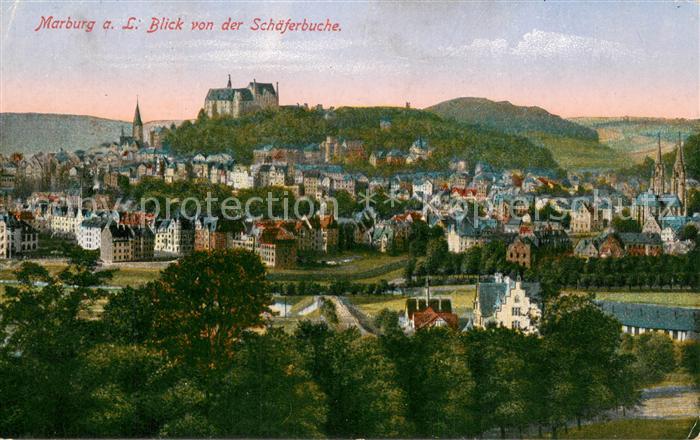 Marburg Lahn Blick von der Schaeferbuche