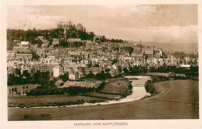 Marburg Lahn Blick vom Kapplerberg mit Schloss