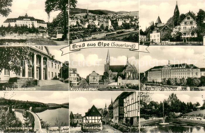 Olpe Stadt Pallotinerkloster Hexenturm Baeckerfachschule Kurkoelner Platz St Fra