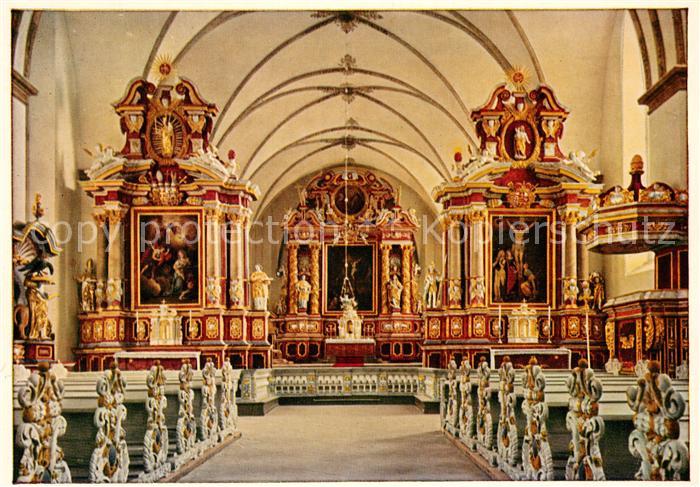 Hoexter Weser Ehem Reichsabtei Corvey Innenansicht auf den Hauptaltar der Kirche