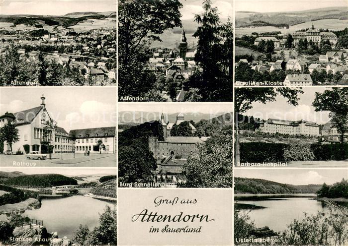 Attendorn Panorama Ursulinen Kloster Rathaus Burg Schnallenburg Barbara Hospital