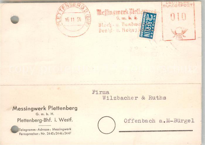 Plettenberg Messingwerk Plettenberg Umarbeitungskonto