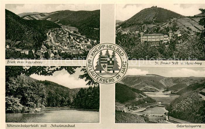 Bad Lauterberg Blick vom Hausberg St Benno Stift Wiesenbekerteich mit Schwimmbad