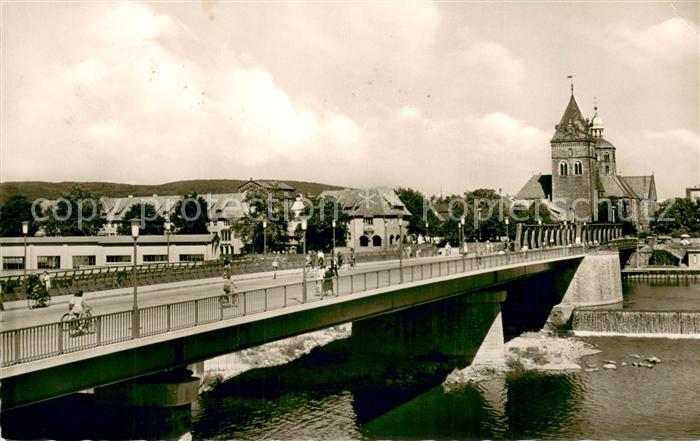 Hameln Weser Weserbruecke und Muenster