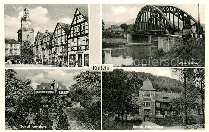 Rinteln Weser Niedersachsen Markt Weserbruecke Schloss Arensburg Schloss Schaumb