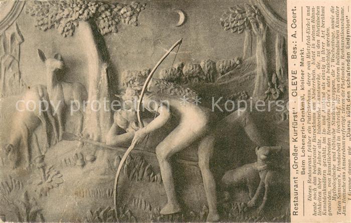 Cleve Kleve Bad Restaurant Grosser Kurfuerst Wandrelief Diana kuesst den schlafe