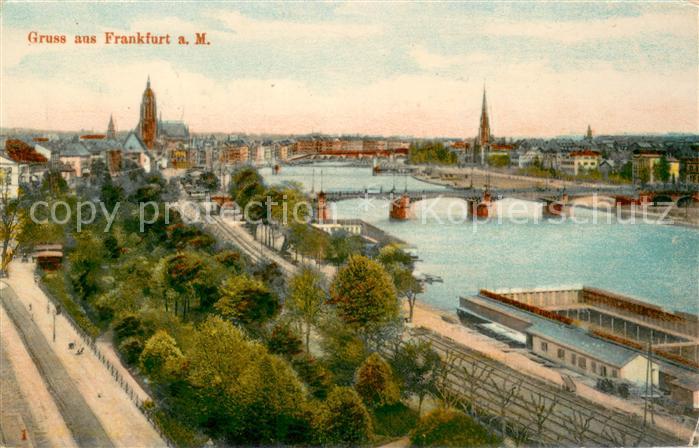 Frankfurt Main Panorama Badeanstalten