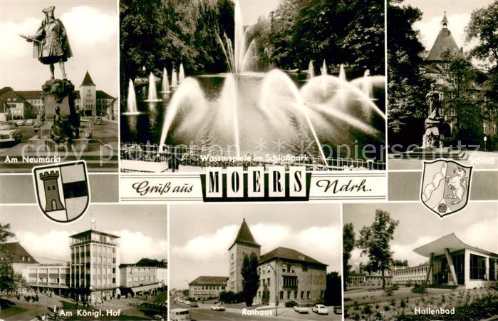 Moers Moers Am Neumarkt Wasserspiele im Schlosspark Schloss Am Kgl Hof Rathaus H
