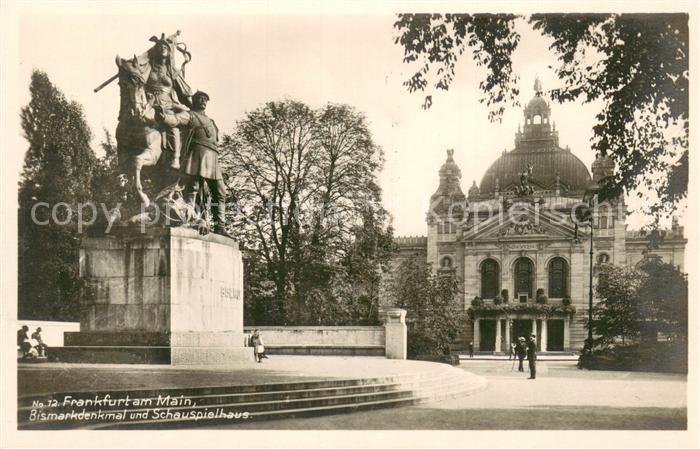 Frankfurt Main Bismarckdenkmal und Schauspielhaus
