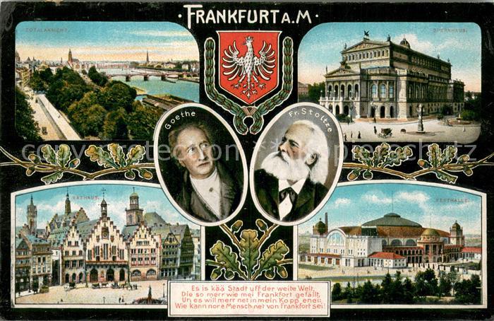 Frankfurt Main Panorama Opernhaus Rathaus Festhalle