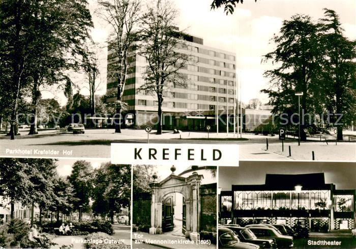Krefeld Rhein Parkhotel Krefelder Hof Parkanlage Ostwall Tor zur Mennonitenkirch