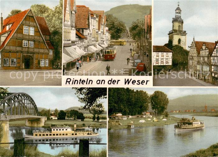 Rinteln Weser Niedersachsen Ortspartien Bruecke Weserpartien