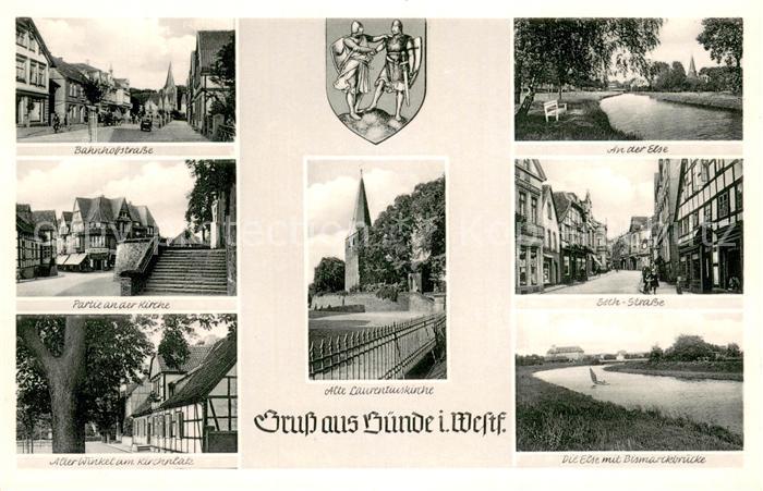Buende Westfalen Bahnhofstrasse Partie an der Kirche Alter Winkel An der Else Bi