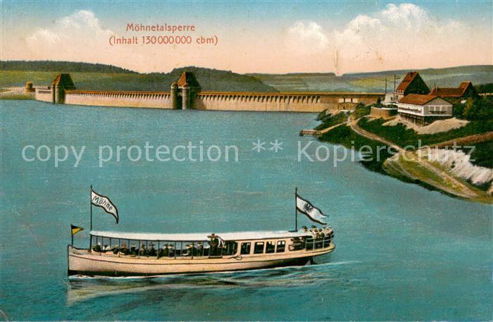 Koerbecke Moehnesee Moehnetalsperre Staumauer und MS Moehne