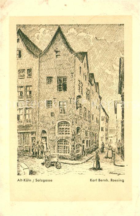 Koeln Rhein Salzgasse Zeichnung